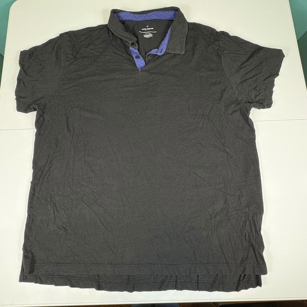 Daniel Hechter Paris Men's XXL Black Polo‎ Shirt Short Sleeve Classic Fit